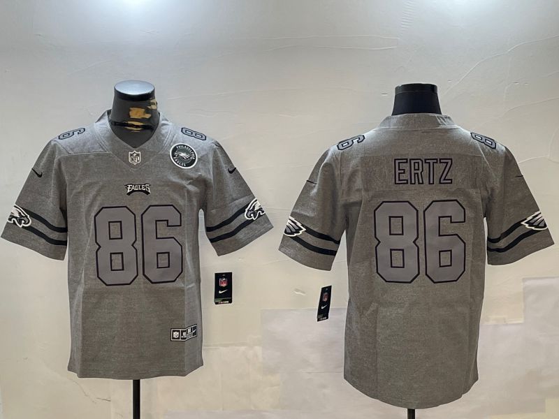 Men Philadelphia Eagles #86 Ertz Grey Throwback 2024 Nike Limited NFL Jersey style 5